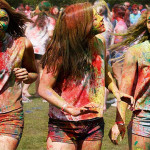 College-Girls-Playing-Holi-And-Smiling-Wallpaper